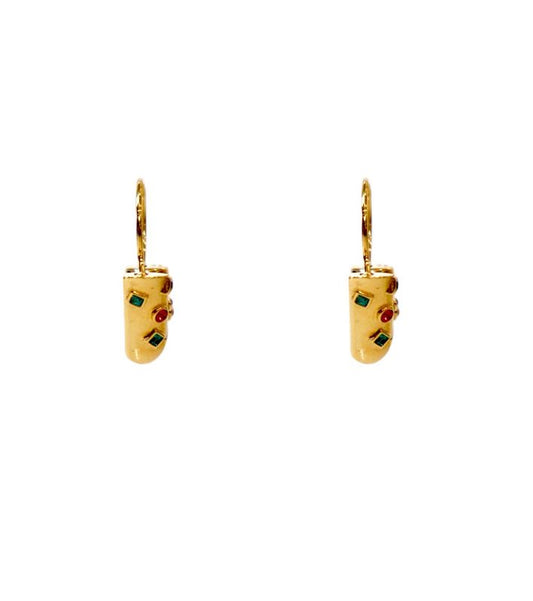 Louis Vuitton Essential V Colorstone Earrings in Gold
