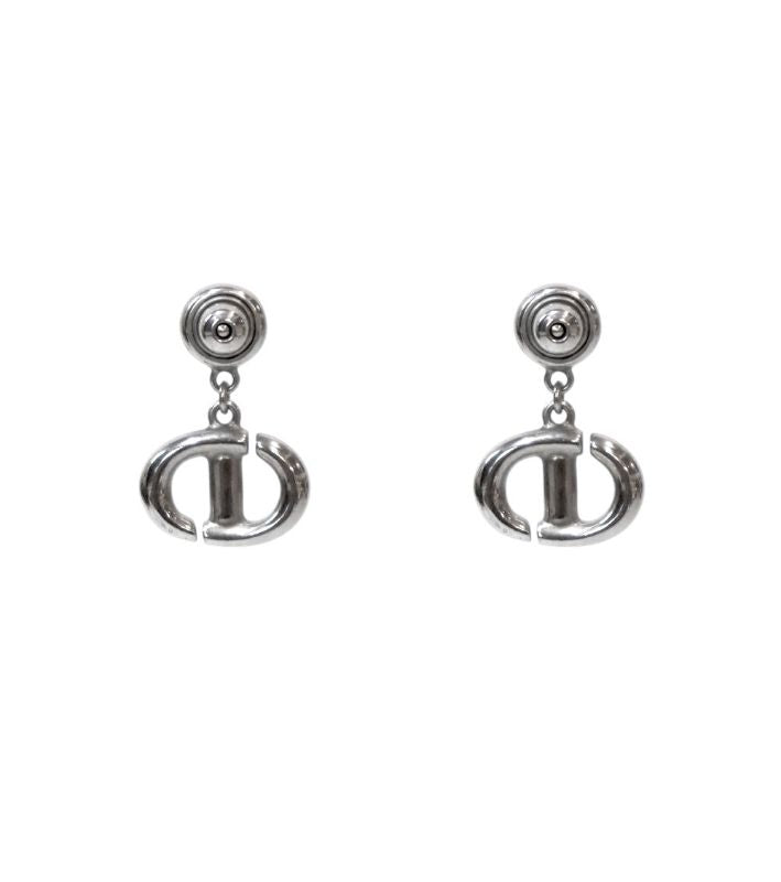 Dior Navy CD Silver Earrings