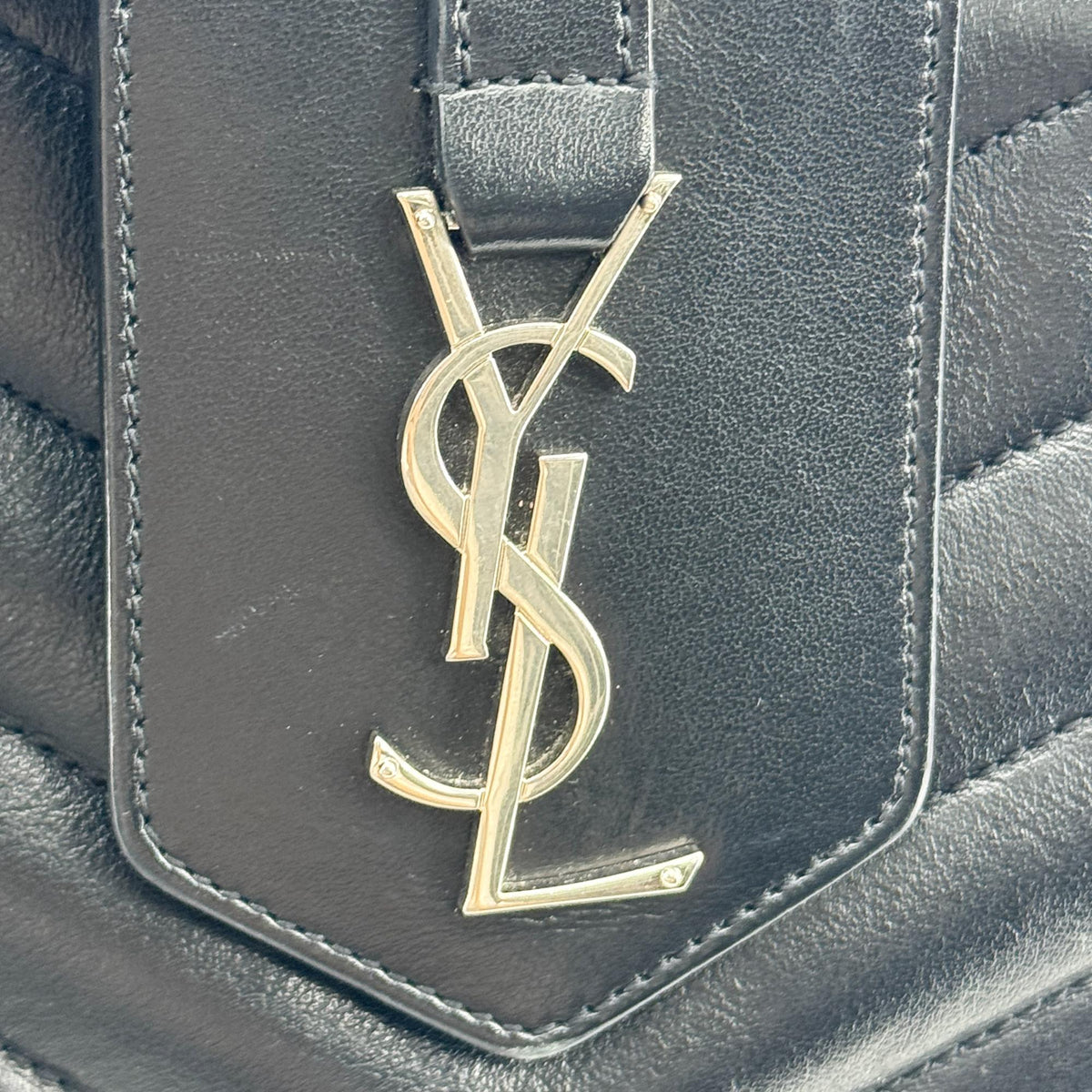 Saint Laurent Loulou Small Chain Crossbody Bag Silver Hardware Black