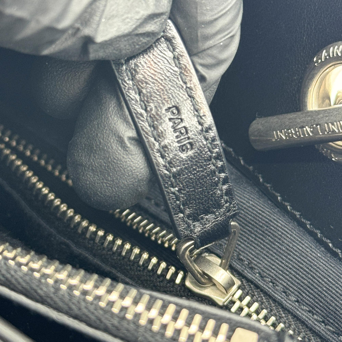 Saint Laurent Loulou Small Chain Crossbody Bag Silver Hardware Black