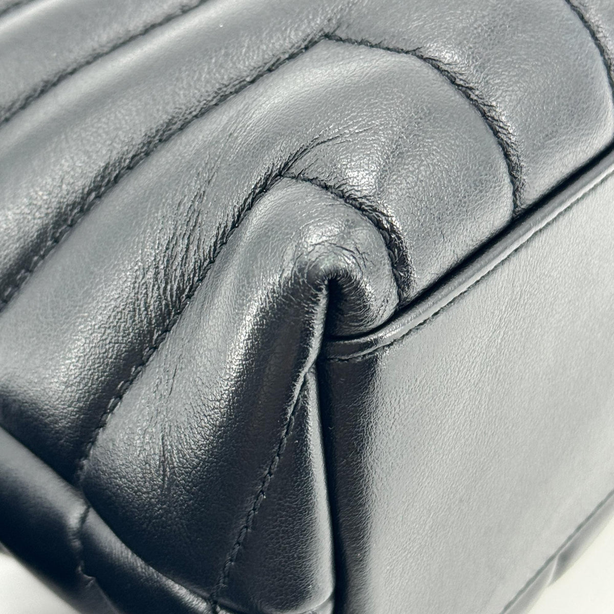 Saint Laurent Loulou Small Chain Crossbody Bag Silver Hardware Black