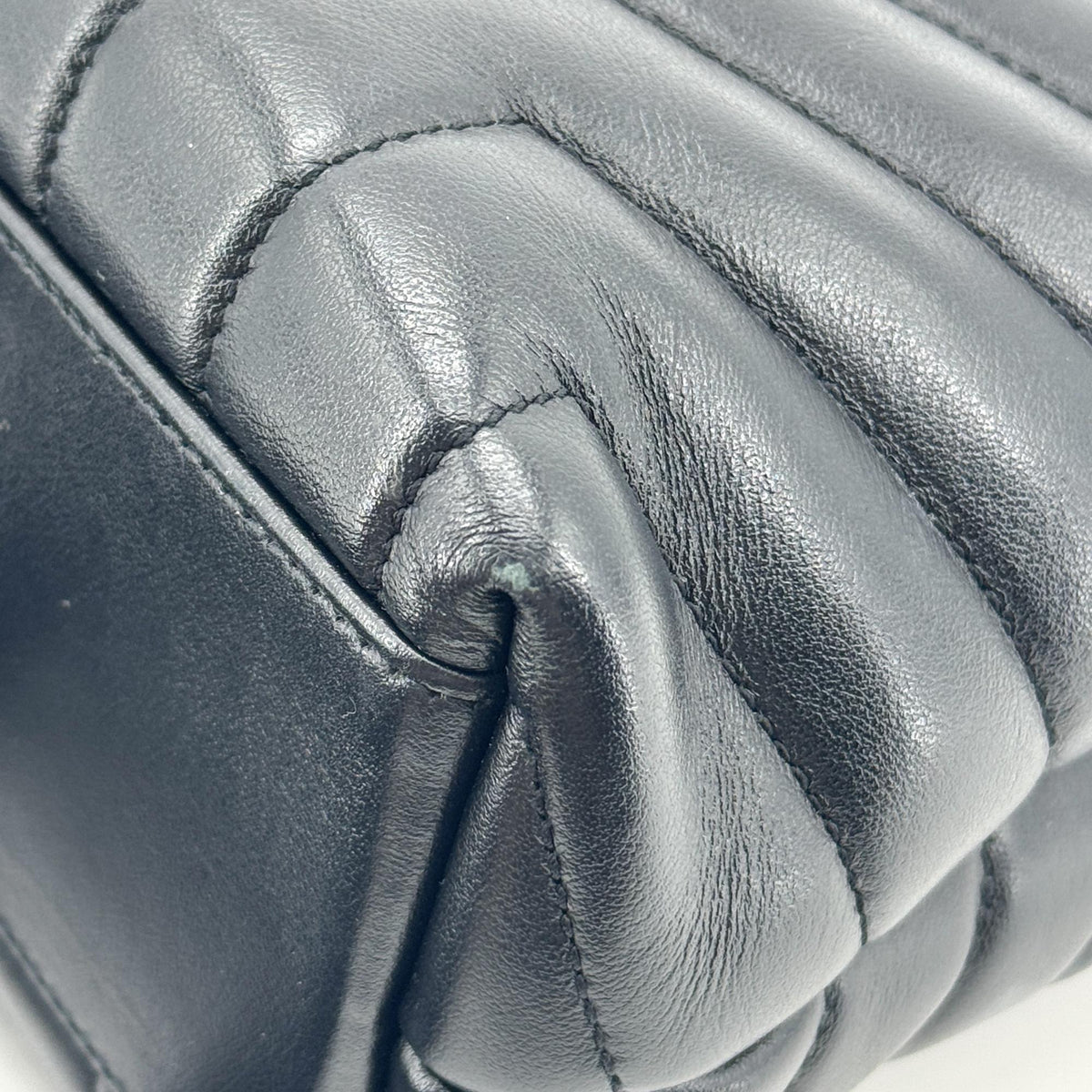 Saint Laurent Loulou Small Chain Crossbody Bag Silver Hardware Black