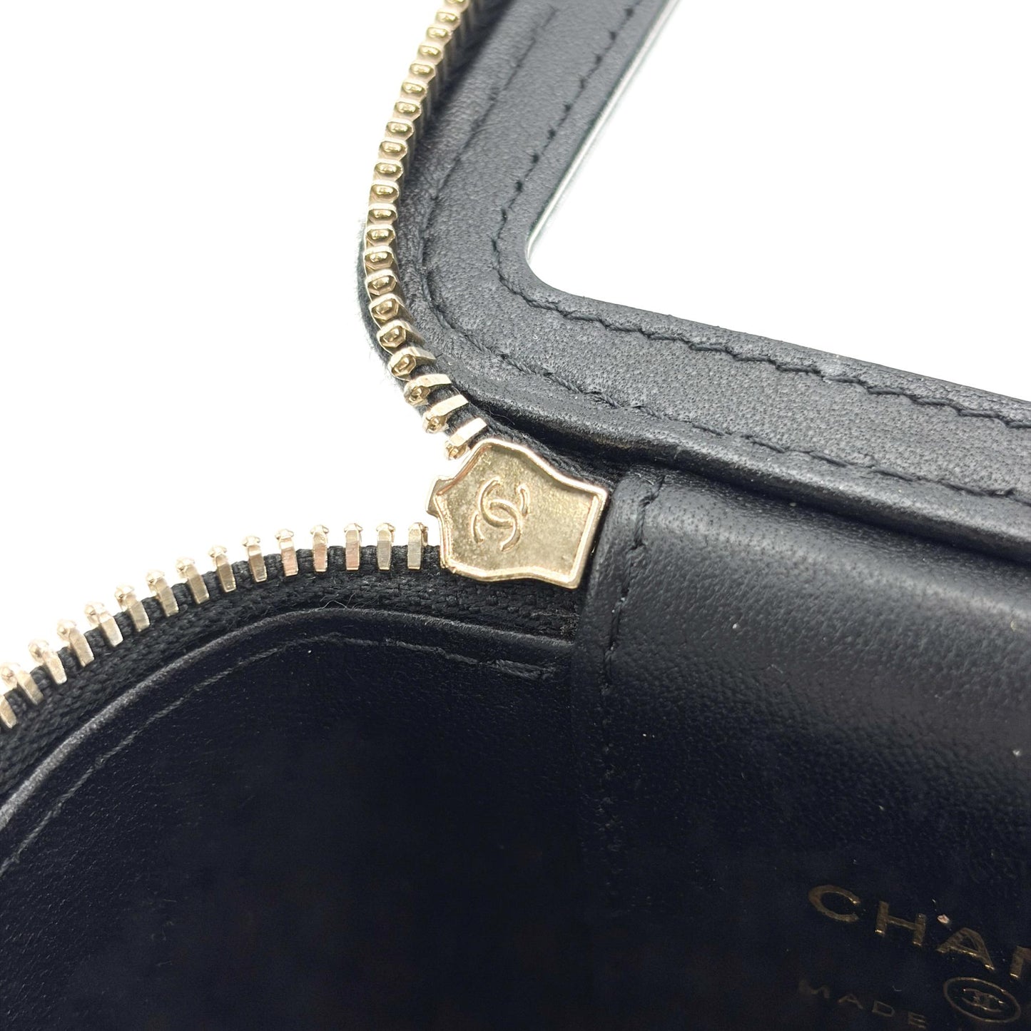 Chanel Mini Vanity Case with Handle Lambskin Gold Hardware Black