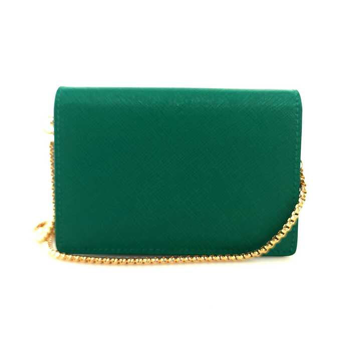 Saffiano Chain Strap Card Holder 1MR034