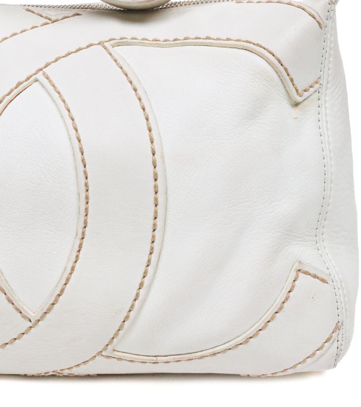 Chanel White Big CC Shoulder Bag