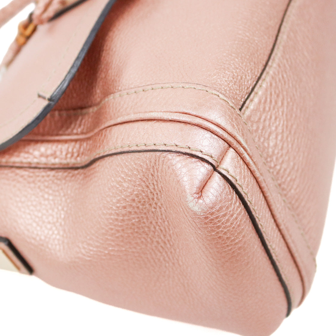 Gucci Metallic Pink Bamboo Bella Shoulder Bag