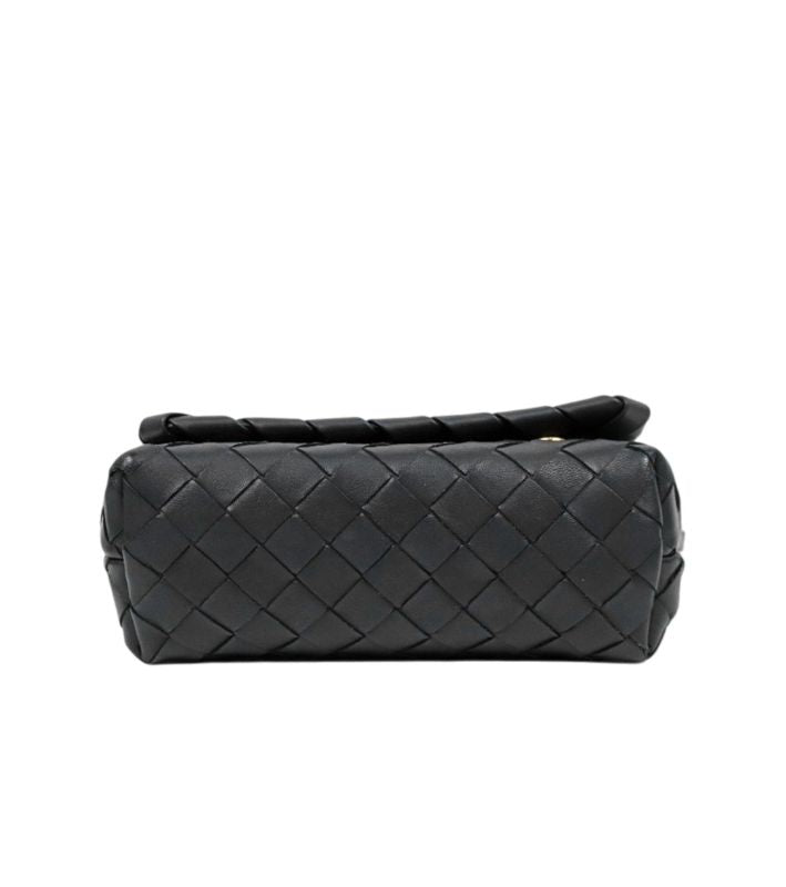 Bottega Veneta Black Mini Intrecciato Crossbody Bag