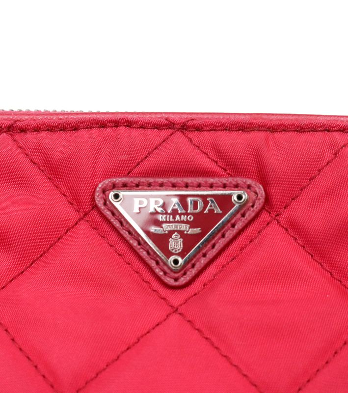 Prada Pink Nylon Quilted Chain Shoulder Bag