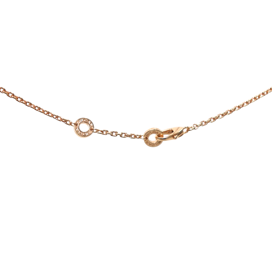 Bulgari 750 Pink Gold Serpenti Diamond Necklace