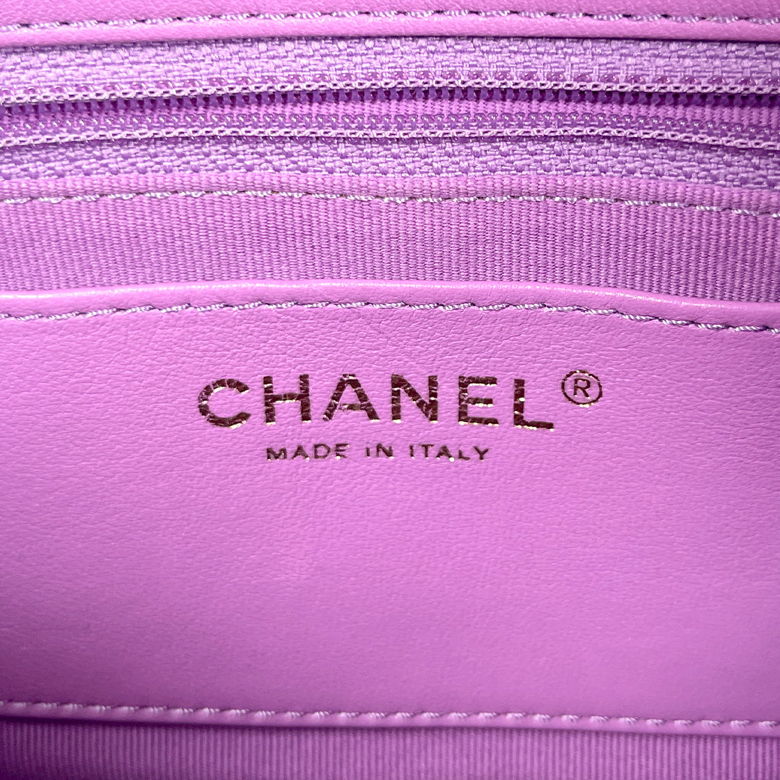 Chanel Purple Maxi Lambskin Chain Flap Shoulder Bag