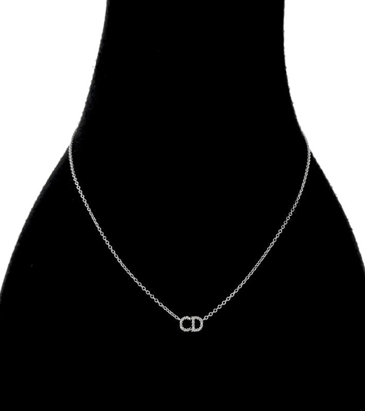Dior Claire D Rune Silver Necklace