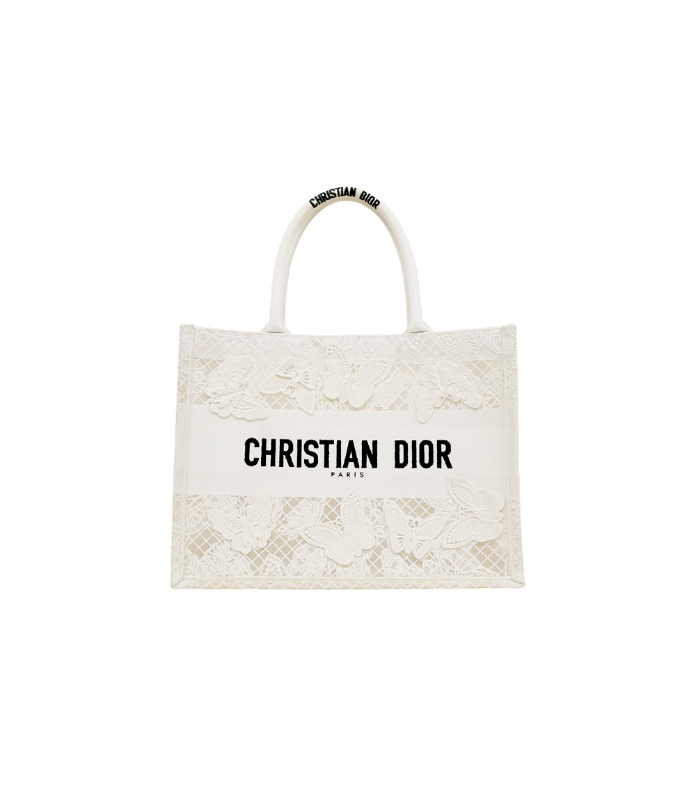 Dior Medium Butterfly Embroidered Book Tote Bag