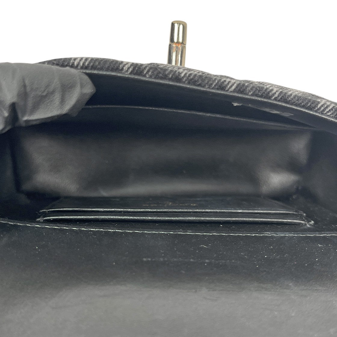 Chanel Black Denim Top Handle Bag