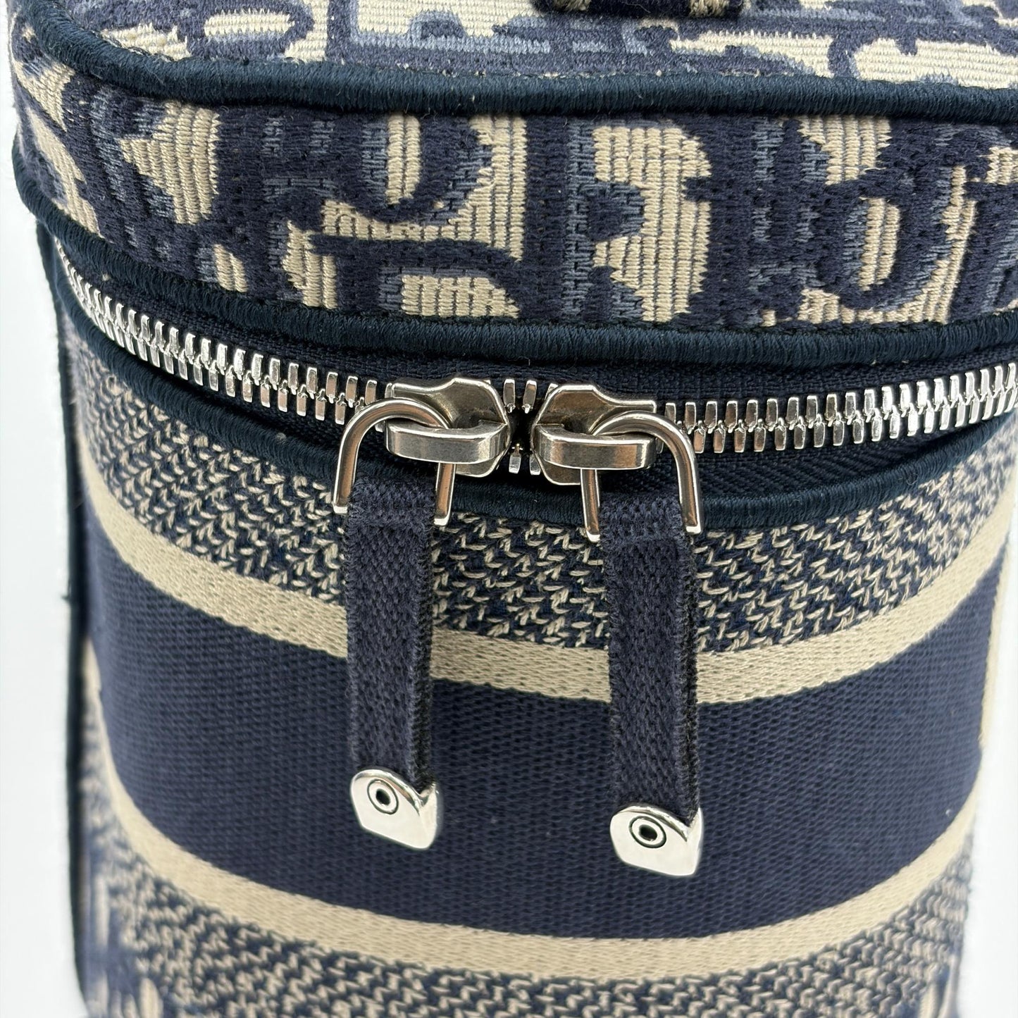 Dior Travel Vanity Case Blue Oblique Embroidered Canvas