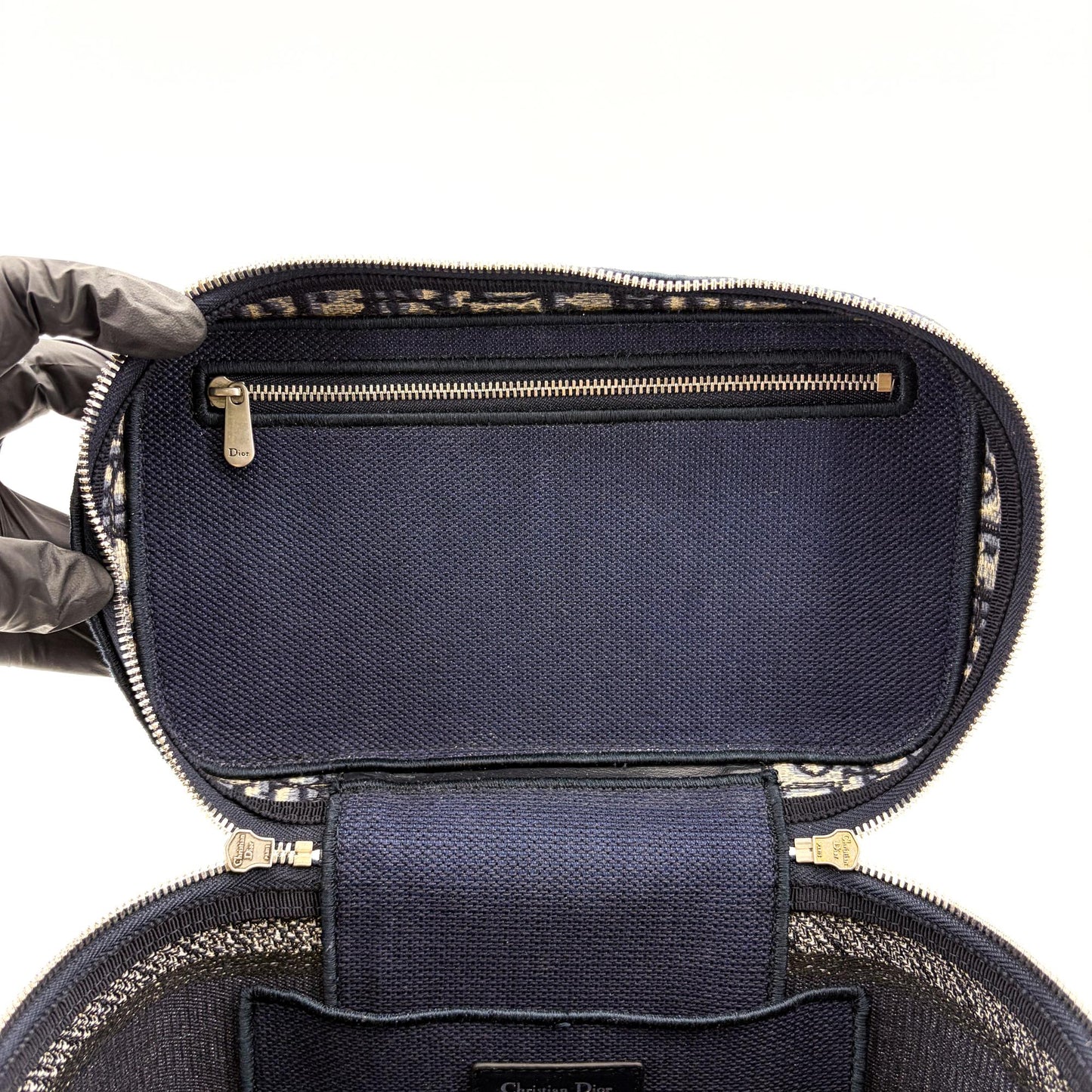 Dior Travel Vanity Case Blue Oblique Embroidered Canvas