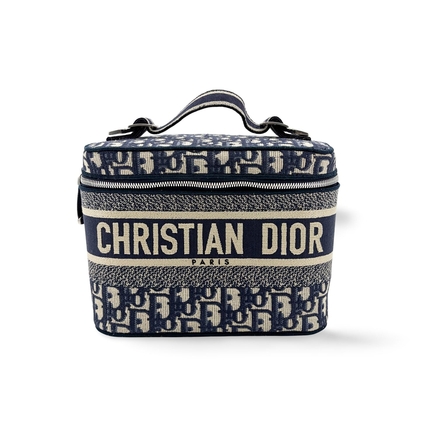 Dior Travel Vanity Case Blue Oblique Embroidered Canvas