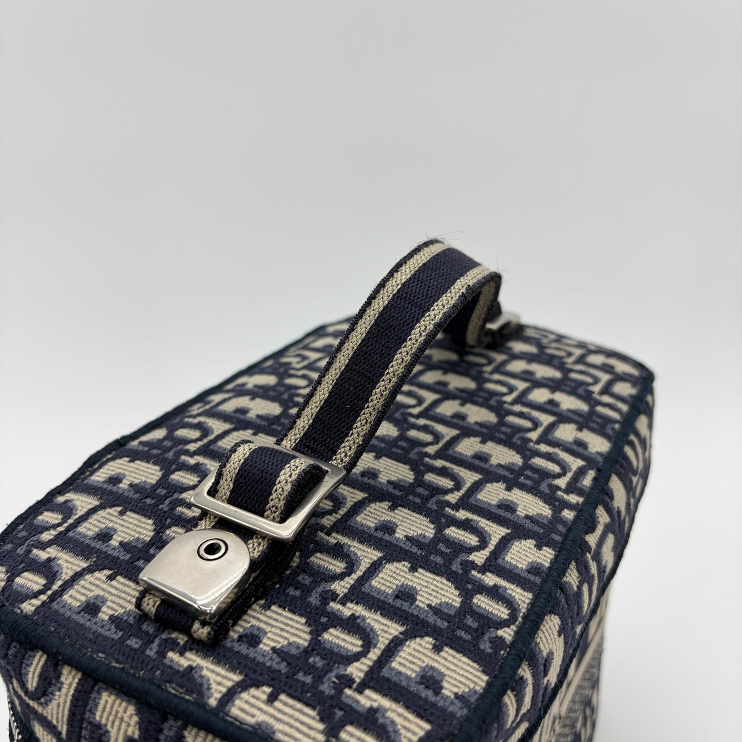 Dior Travel Vanity Case Blue Oblique Embroidered Canvas