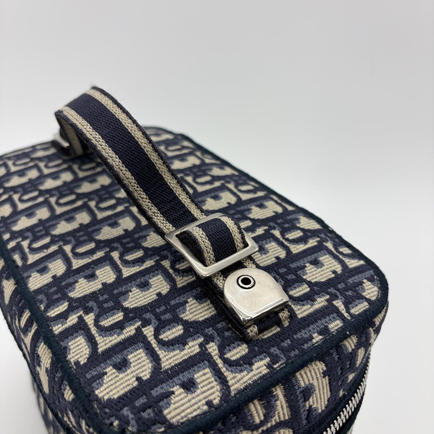 Dior Travel Vanity Case Blue Oblique Embroidered Canvas