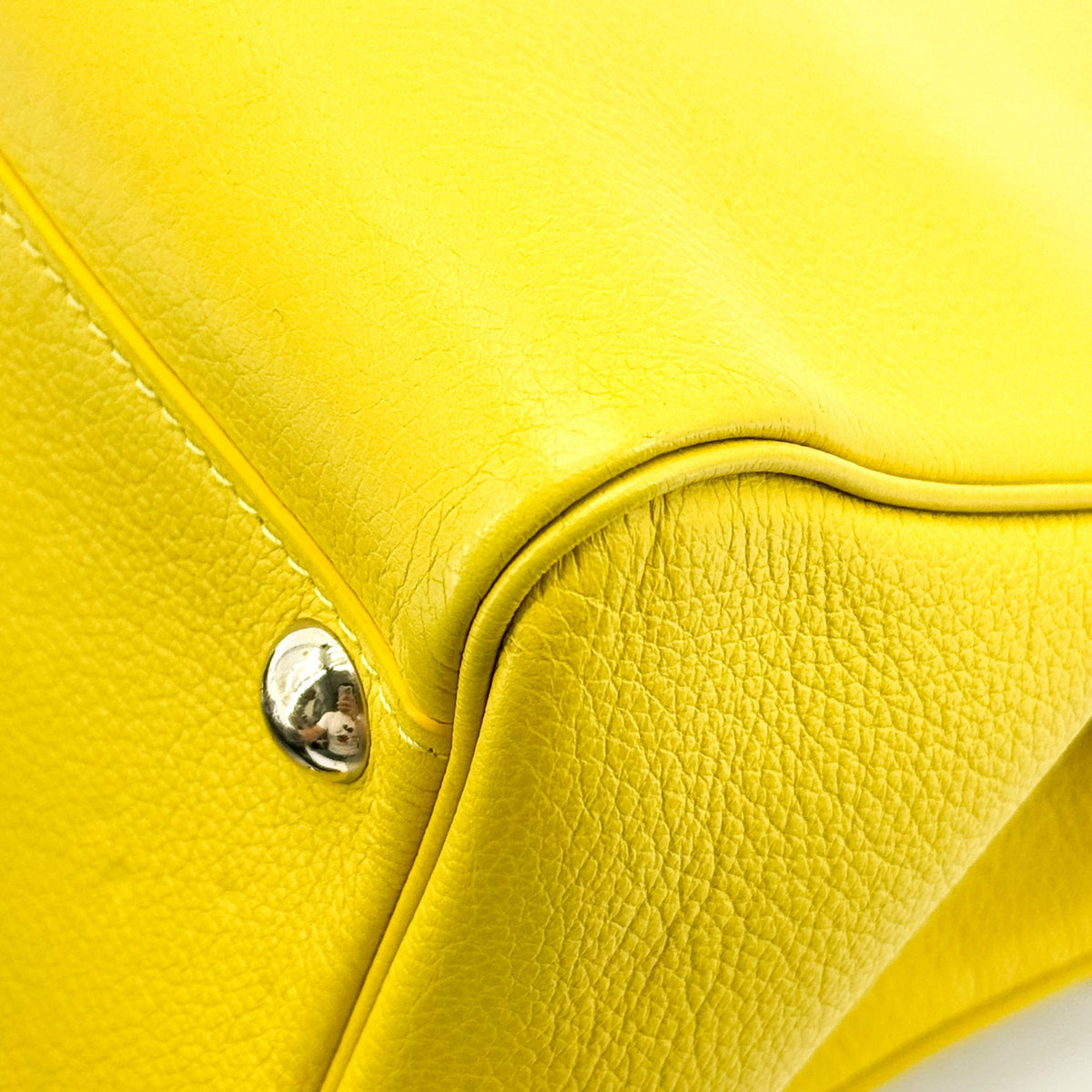 Delvaux Brillant MM Yellow Silver Hardware