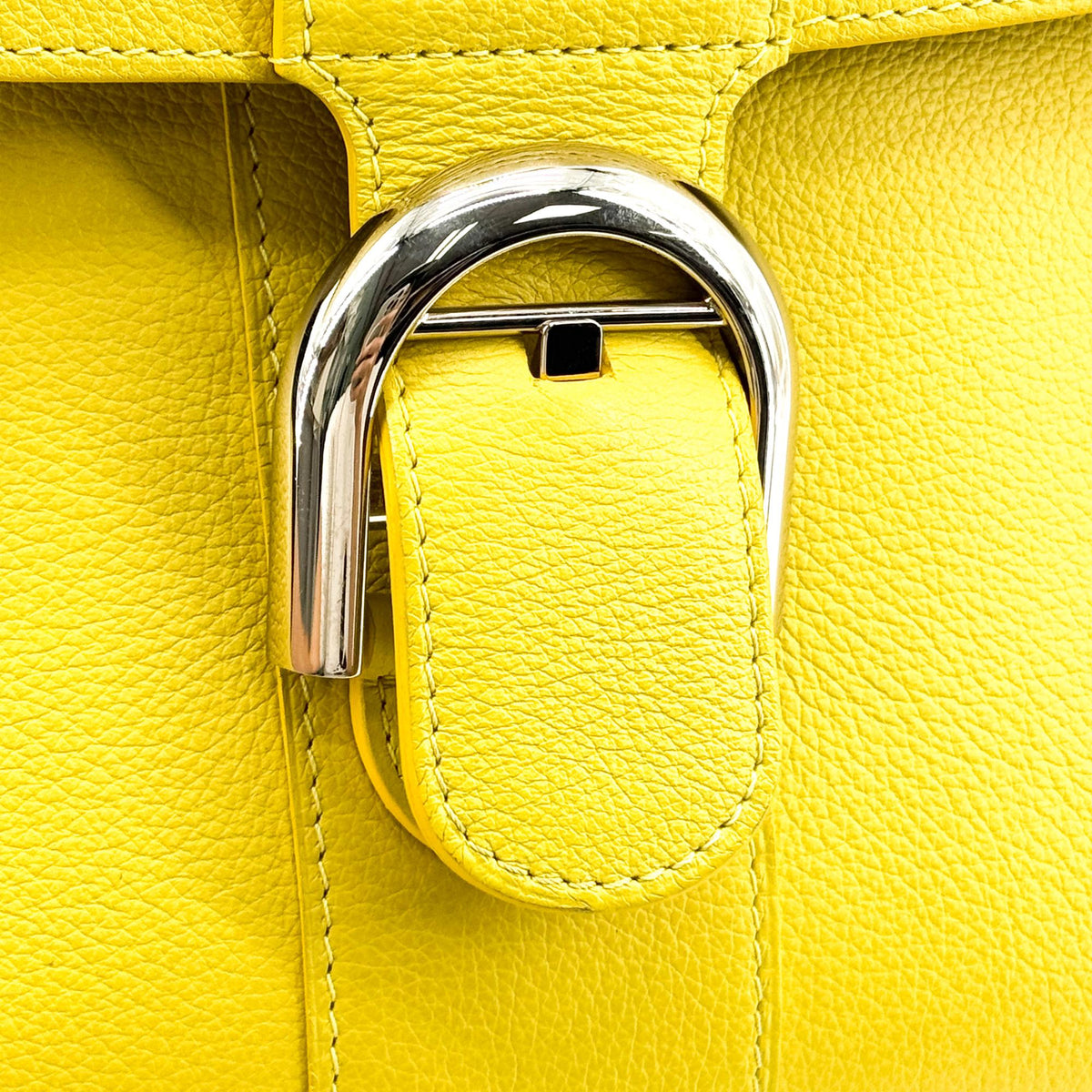 Delvaux Brillant MM Yellow Silver Hardware