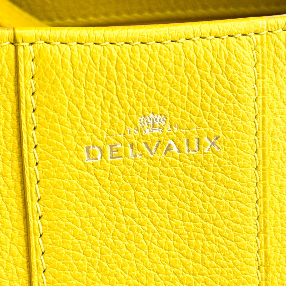 Delvaux Brillant MM Yellow Silver Hardware
