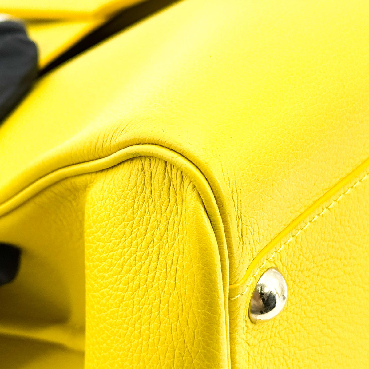 Delvaux Brillant MM Yellow Silver Hardware