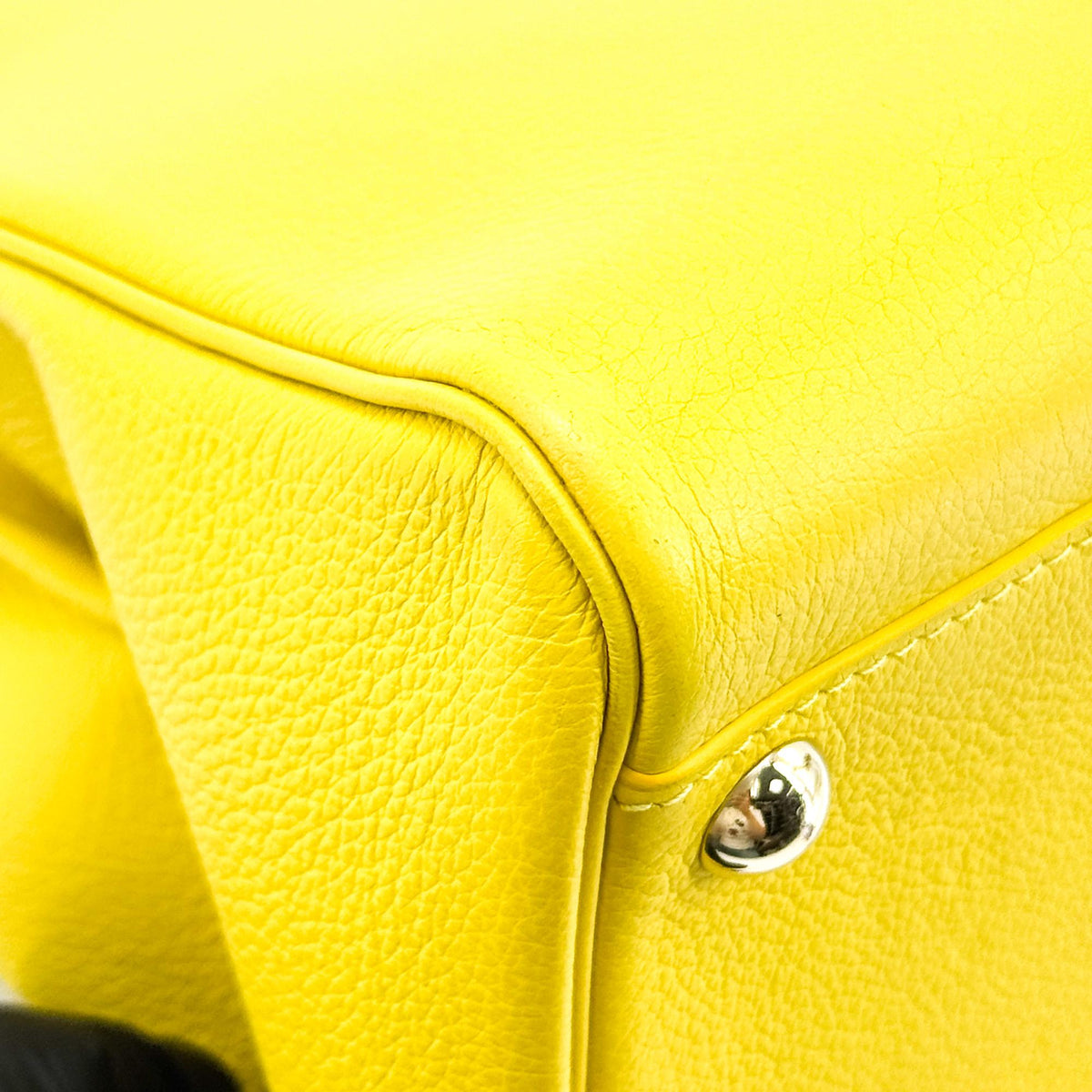 Delvaux Brillant MM Yellow Silver Hardware