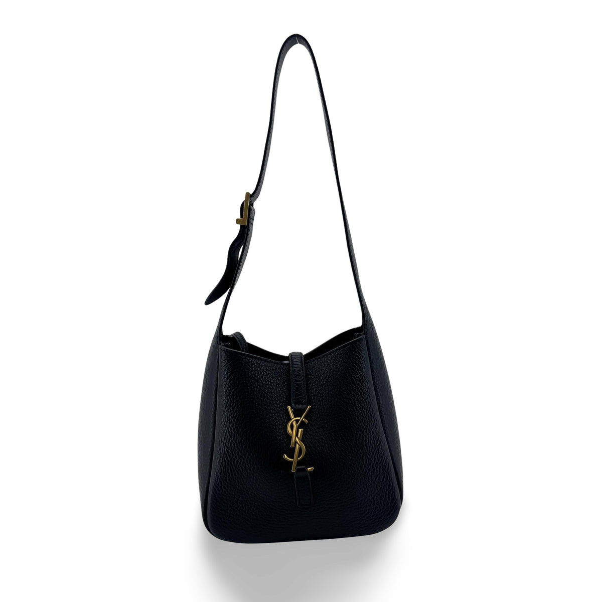 Saint Laurent Le 5 A 7 Mini Hobo Bag Black Gold Hardware