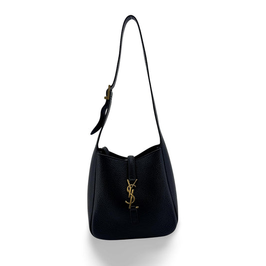 Saint Laurent Le 5 A 7 Mini Hobo Bag Black Gold Hardware