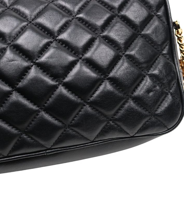 Versace Black Quilted Medusa Shoulder Bag