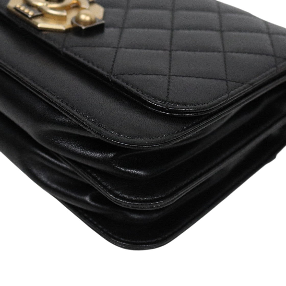 Chanel Black Lambskin Top-Handle Shoulder Bag