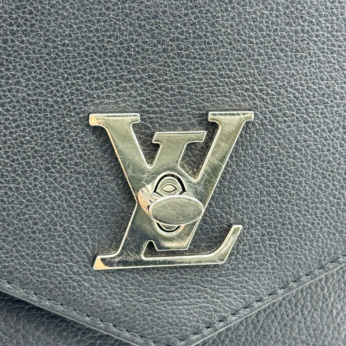 Louis Vuitton My Lock Me BB Chain Shoulder Bag Black Silver Hardware