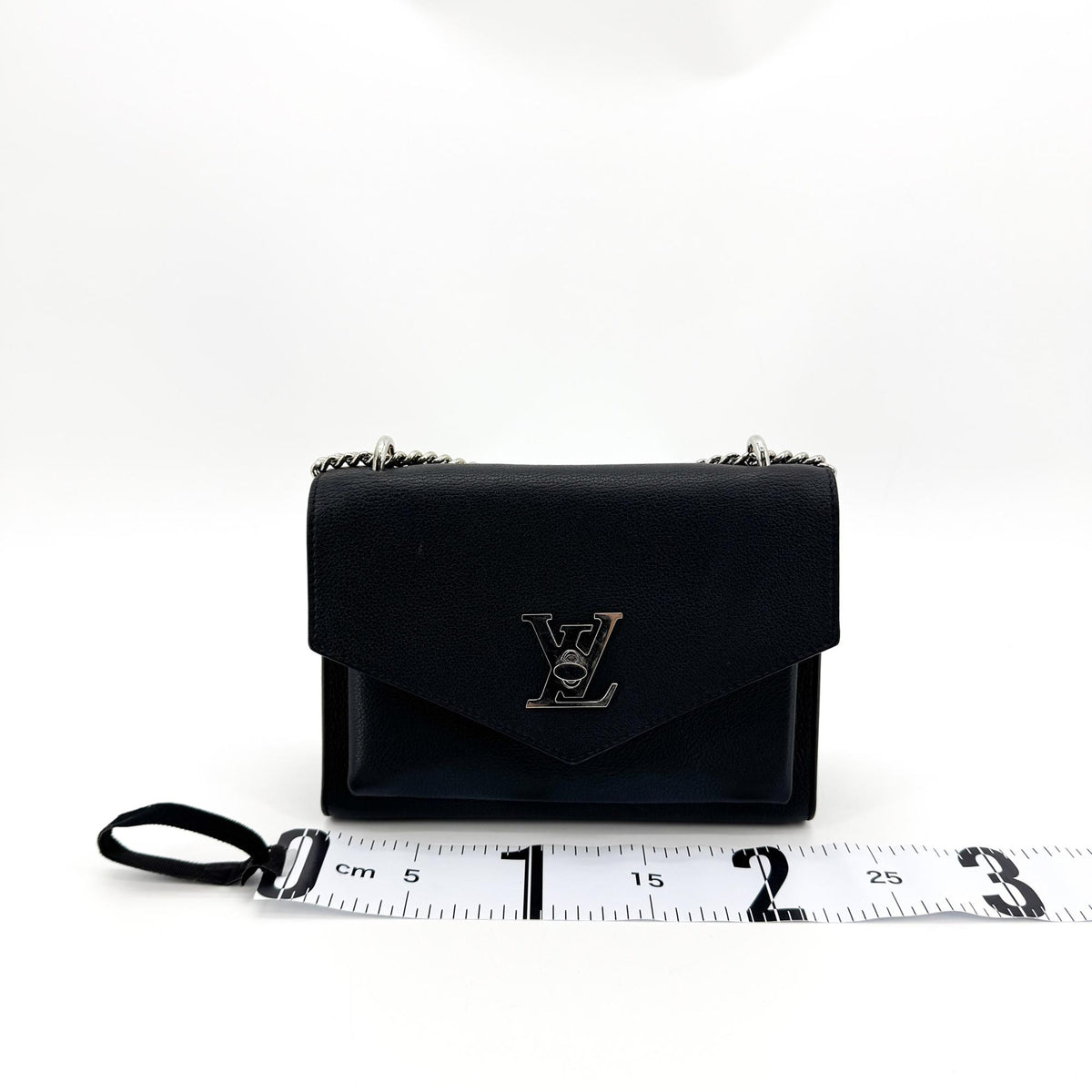 Louis Vuitton My Lock Me BB Chain Shoulder Bag Black Silver Hardware