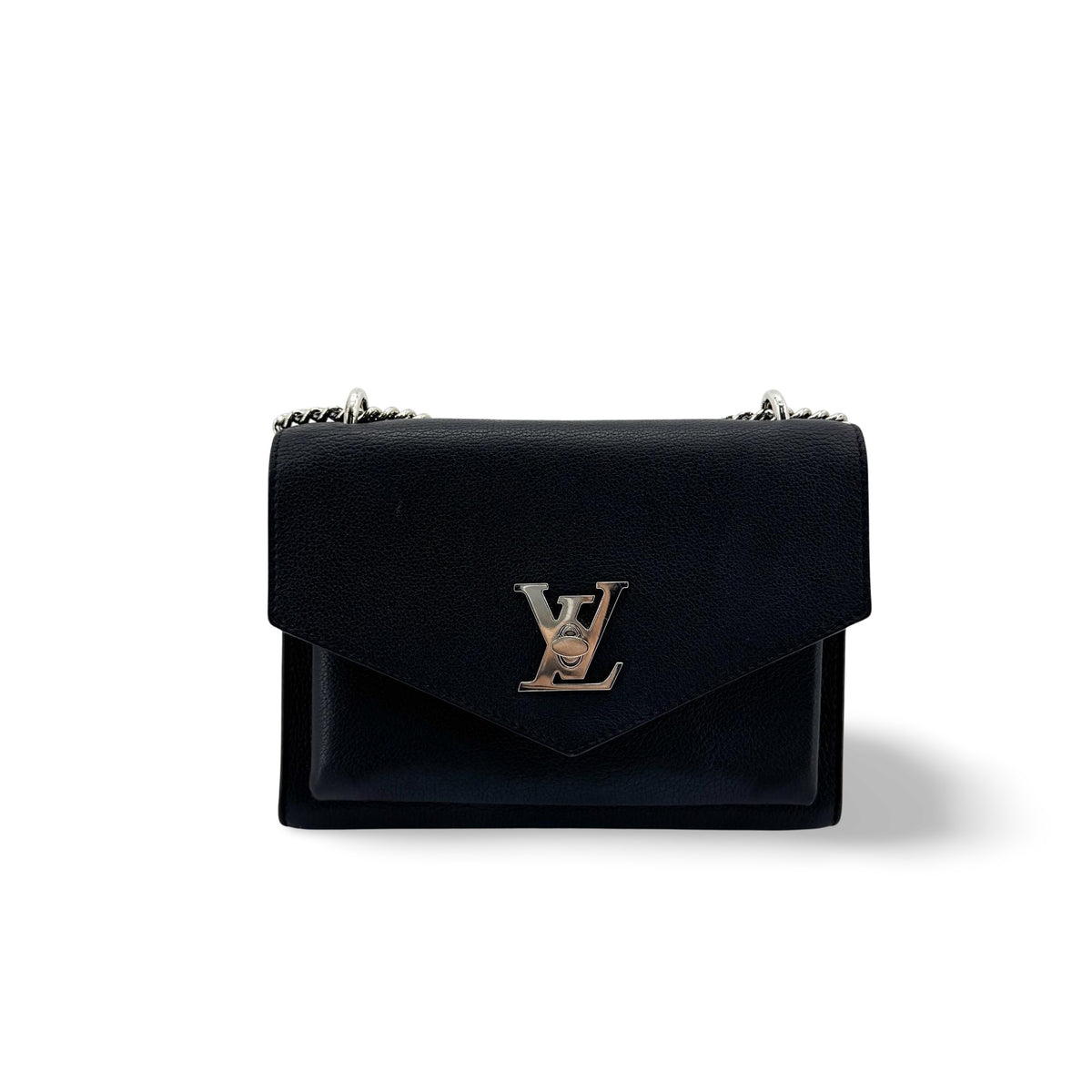 Louis Vuitton My Lock Me BB Chain Shoulder Bag Black Silver Hardware