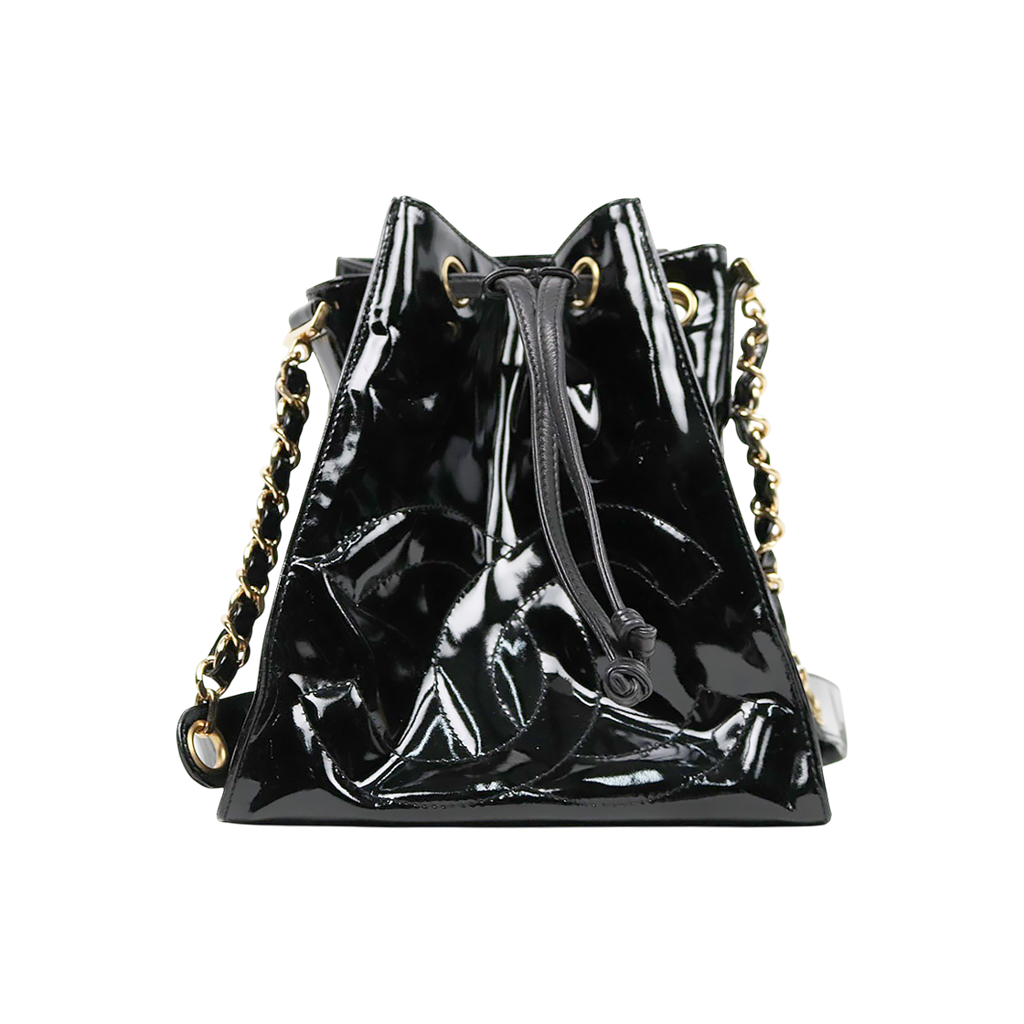 Chanel Black Faded Bucket Shoulder Bag