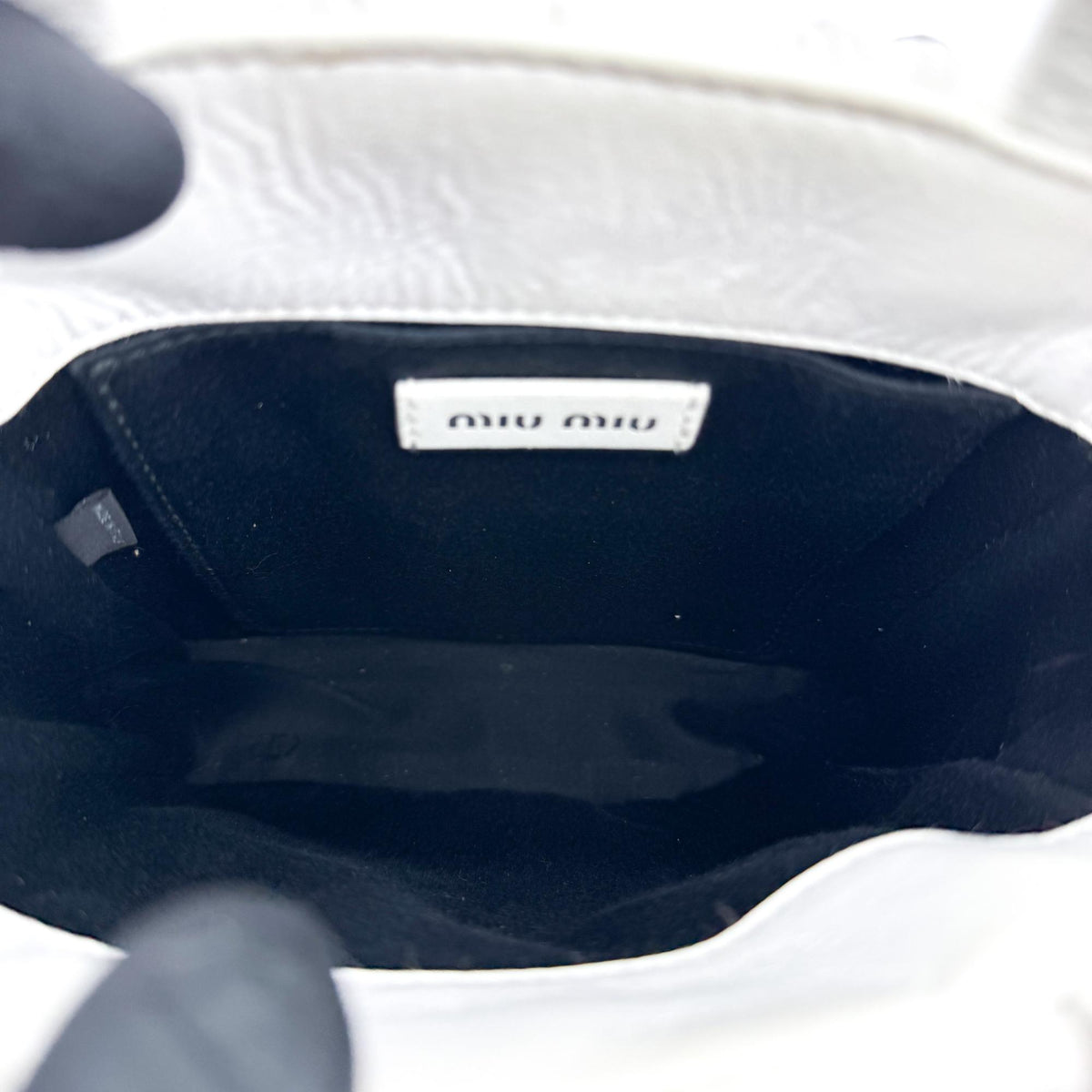 Miu Miu Matelassé Leather Mini Tote Bag White