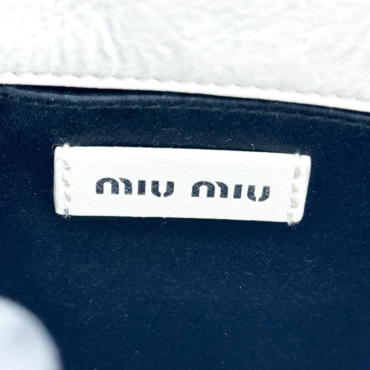 Miu Miu Matelassé Leather Mini Tote Bag White