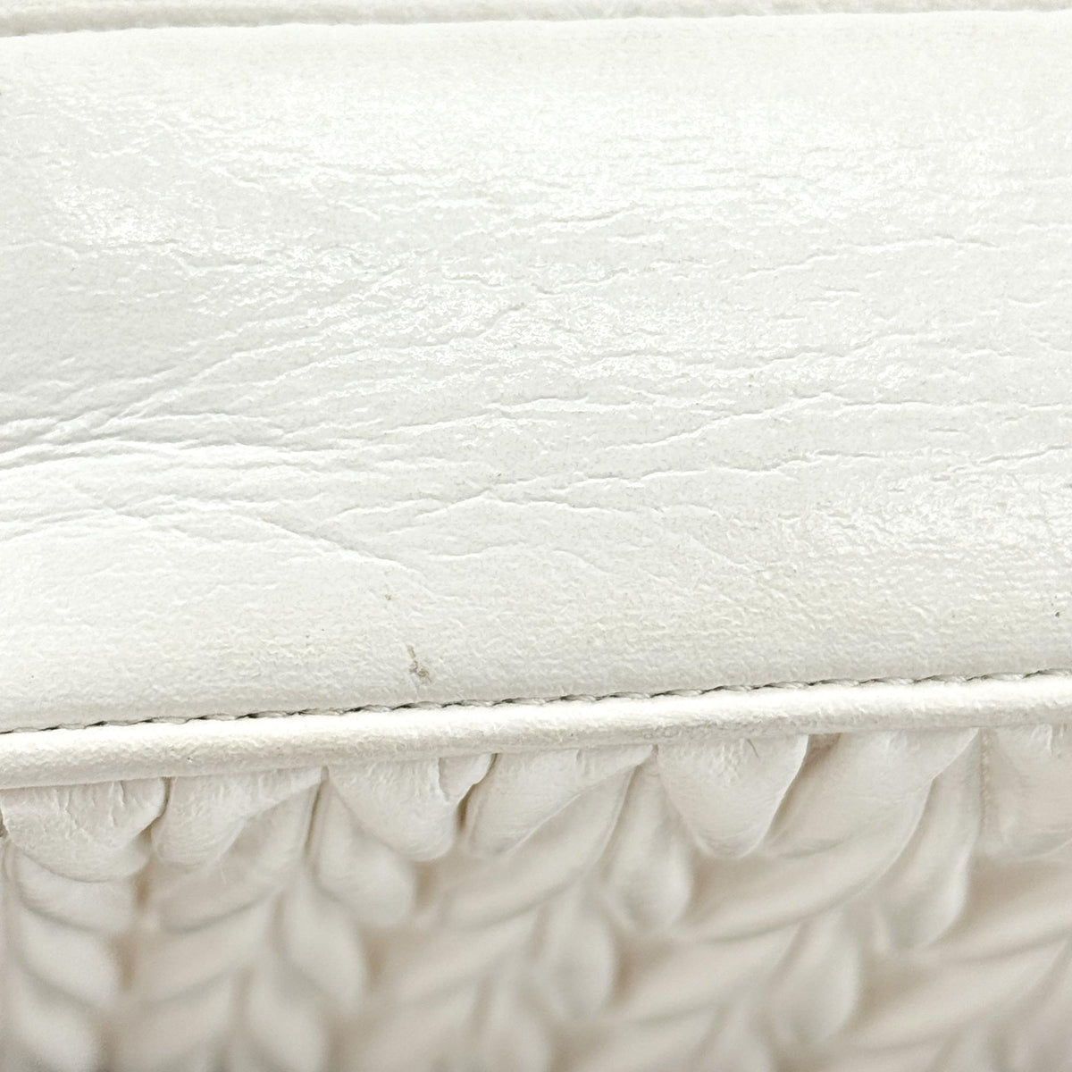 Miu Miu Matelassé Leather Mini Tote Bag White