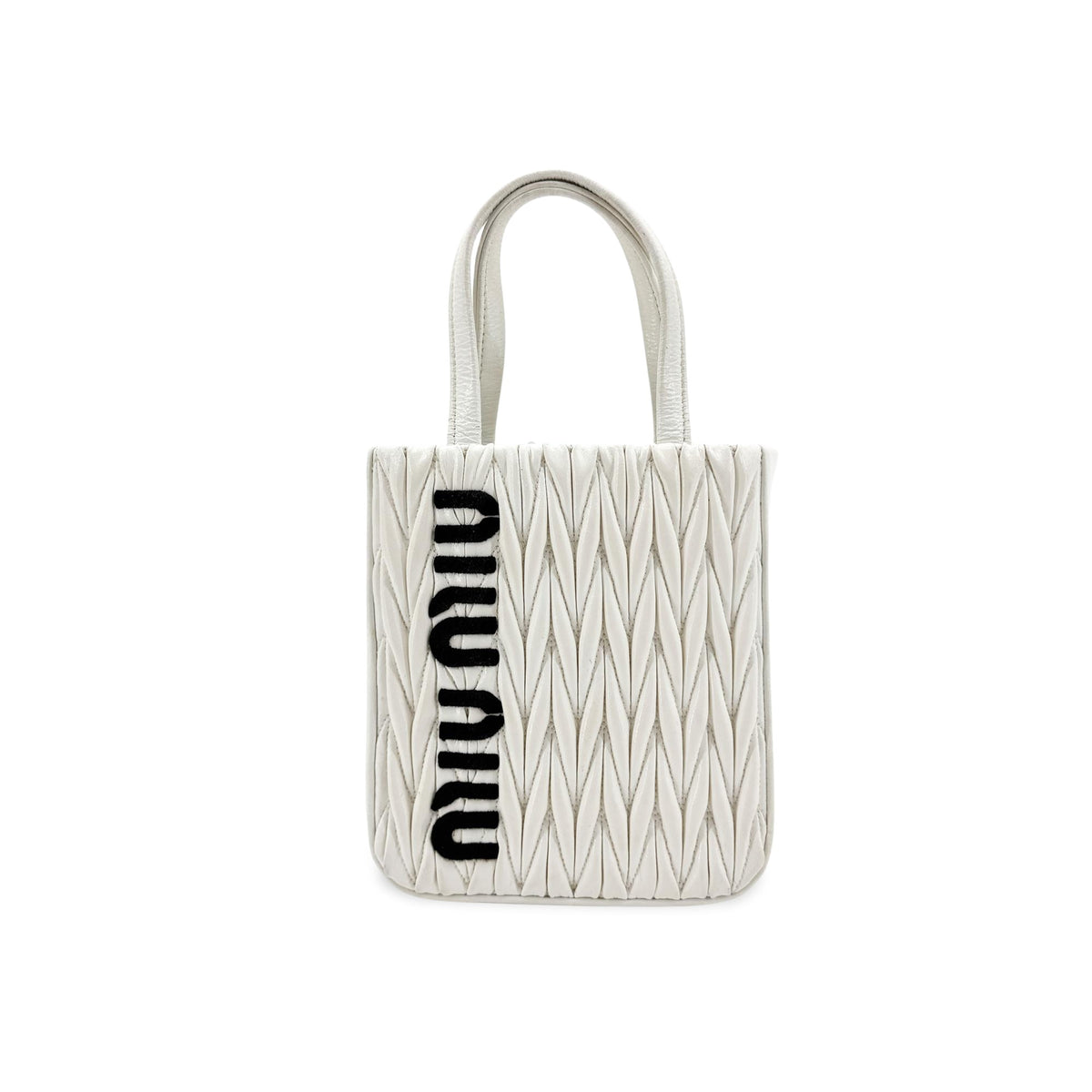 Miu Miu Matelassé Leather Mini Tote Bag White