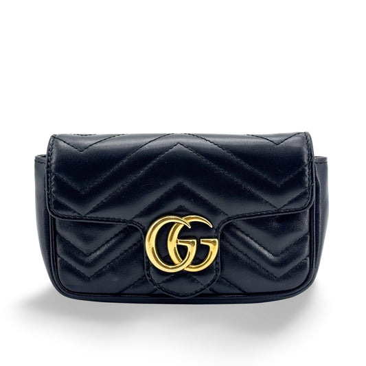 Sac Gucci GG Marmont Matelassé Super Mini Noir