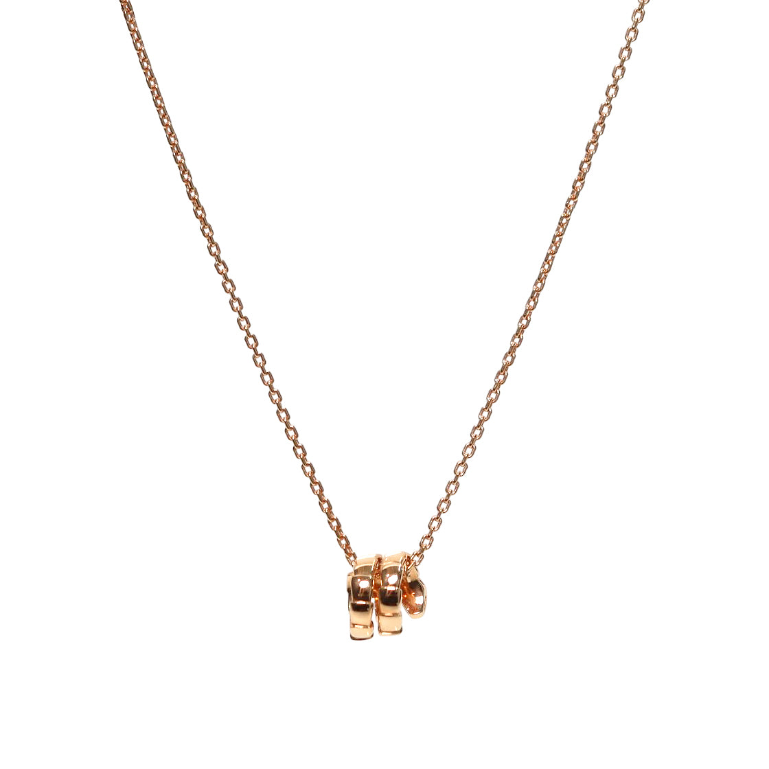Bulgari 750 Pink Gold Serpenti Diamond Necklace