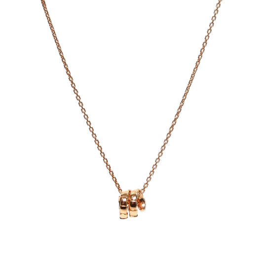 Bulgari 750 Pink Gold Serpenti Diamond Necklace