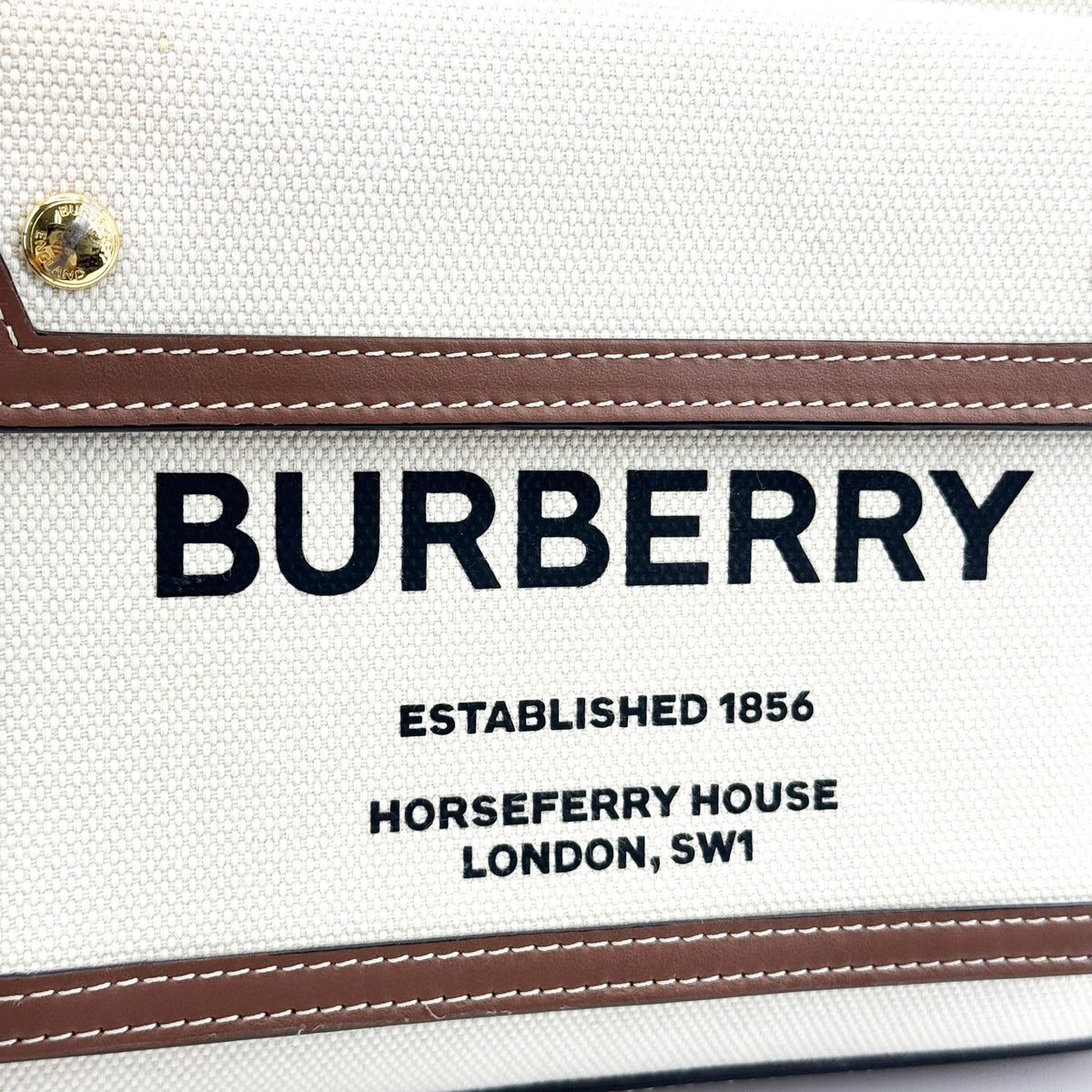 Burberry Mini Leather Pocket Bag Malt Brown