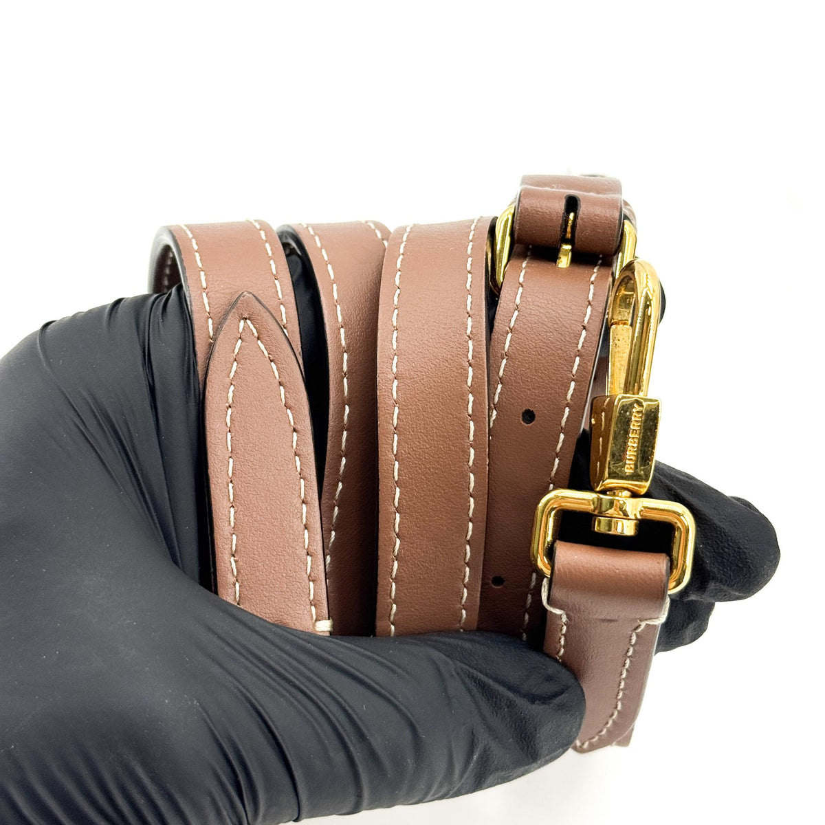 Burberry Mini Leather Pocket Bag Malt Brown