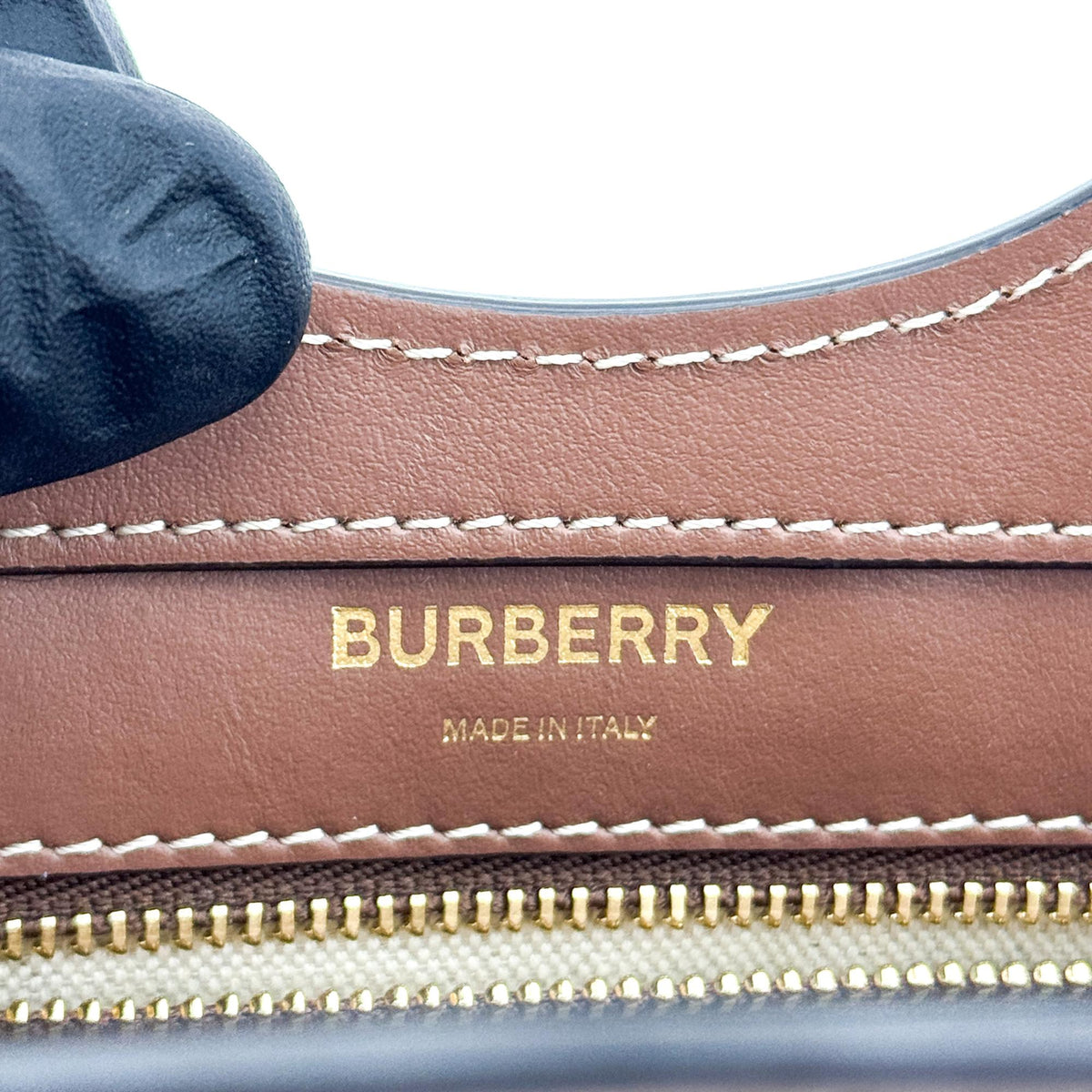 Burberry Mini Leather Pocket Bag Malt Brown