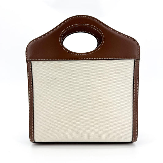 Burberry Mini Leather Pocket Bag Malt Brown