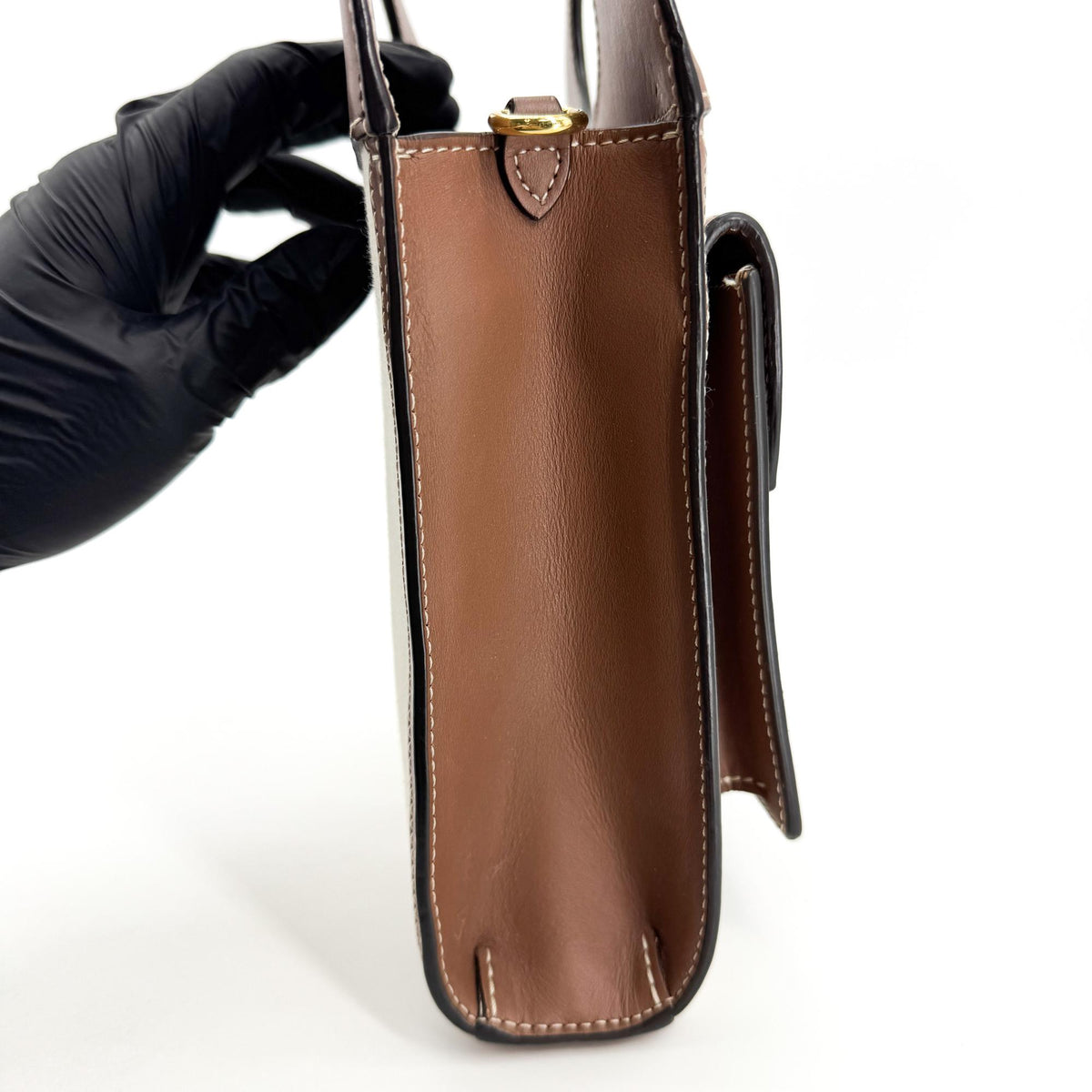 Burberry Mini Leather Pocket Bag Malt Brown