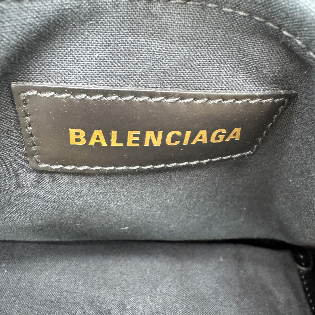 Balenciaga Navy Cabas XS Canvas Tote Bag Natural Black