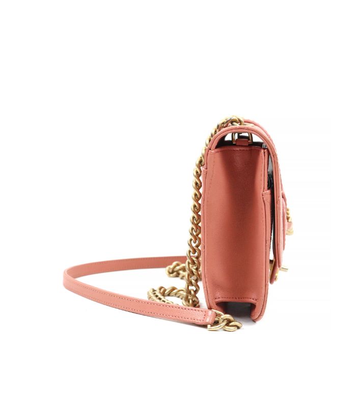 Chanel Pink Quilted CC Flap Chain Shoulder Bag
