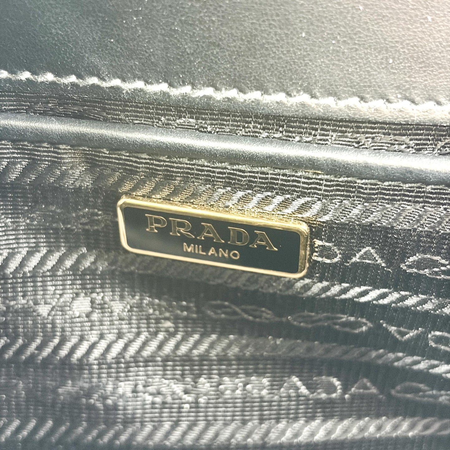 Prada Saffiano Chain Shoulder Bag Black